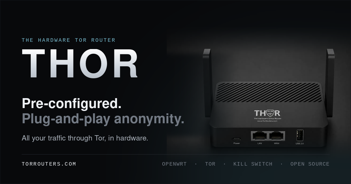 Tor Switch Router THOR — The Hardware Tor Router | Plug-and-Play Onion Routing
